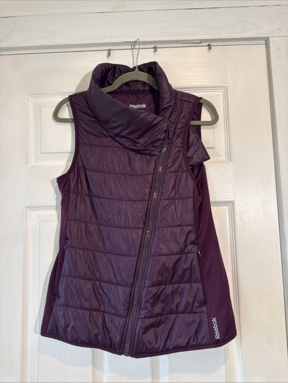 Reebok Women's Plum Quilted Asymmetrical Zip Vest